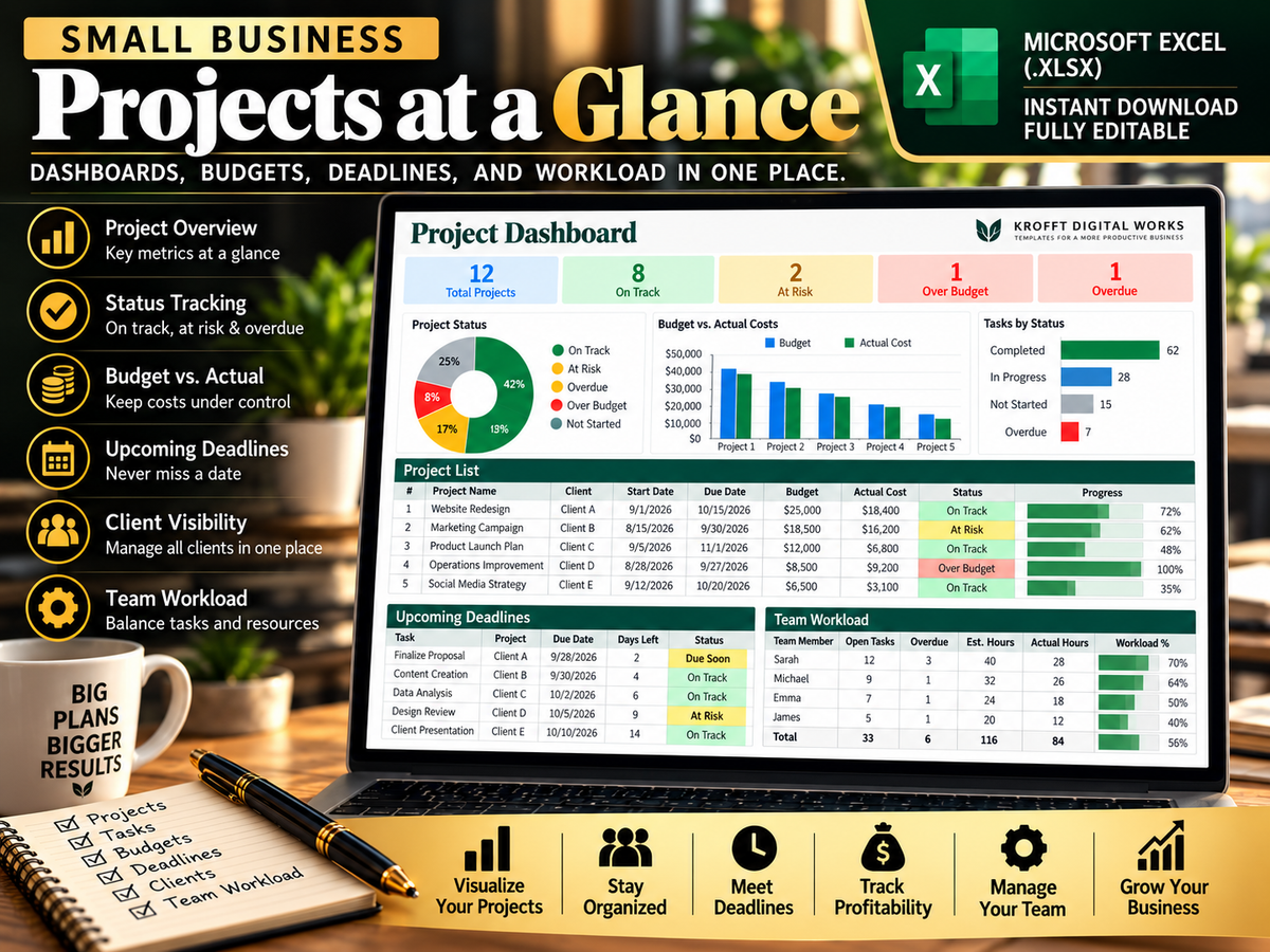 Client Project & Task Management Tracker project dashboard preview