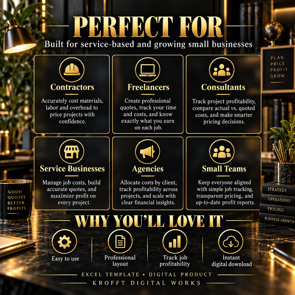 Job Cost & Pricing Calculator digital workbook preview