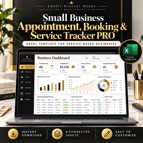 Appointment Booking & Service Tracker Excel template cover