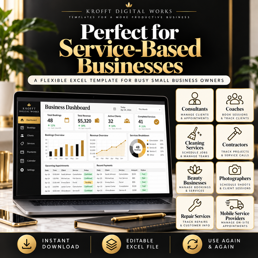 Appointment Booking & Service Tracker spreadsheet workflow preview